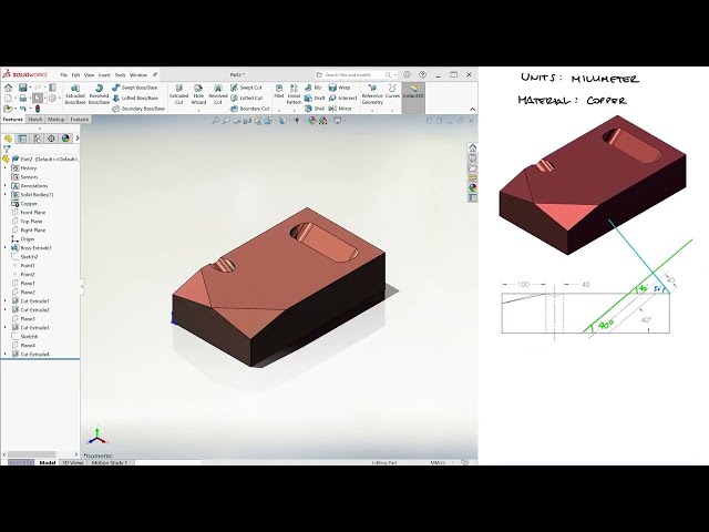 فیلم آموزشی: SolidWorks CSWA Basics Practice - Reference Geometries 3 با زیرنویس فارسی