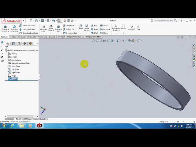 فیلم آموزشی: نحوه ساخت دستبند در solidworks 2016 -به زبان انگلیسی با زیرنویس فارسی