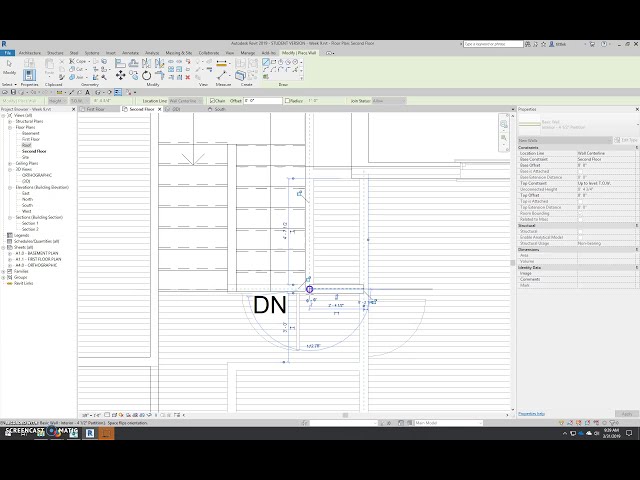 فیلم آموزشی: Revit; طبقه دوم پلان پشت بام 01 با زیرنویس فارسی