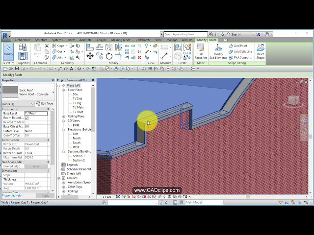 فیلم آموزشی: REVIT ARCHITECTURAL PROJECT 18 PARAPET WALL SWEEP با زیرنویس فارسی