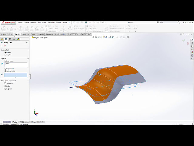 فیلم آموزشی: Sweep and Trim Surface SolidWorks