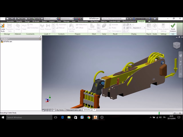 فیلم آموزشی: Autodesk Inventor 2016، شبیه سازی دینامیک به FEA، Telehandler با زیرنویس فارسی