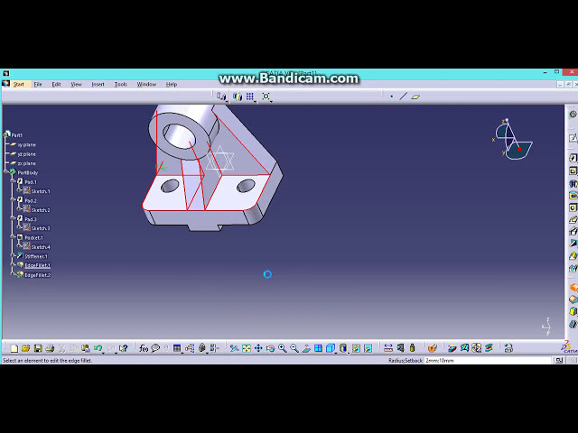 فیلم آموزشی: آموزش طراحی قطعه Catia V5 مثال 2