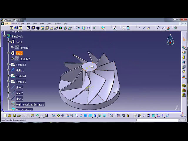 فیلم آموزشی: CATIA V5-نحوه ایجاد تیغه پروانه سه بعدی (CAD CAM CAE CFD ANSYS FEA PROE 3DSMAX CREO UGNX)