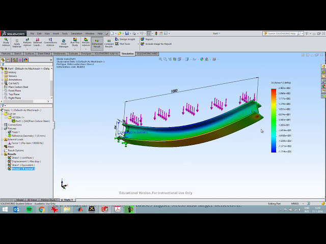 فیلم آموزشی: فصل 18 محاسبه عناصر جامد تحت بار توزیع شده با شبیه سازی SolidWorks با زیرنویس فارسی