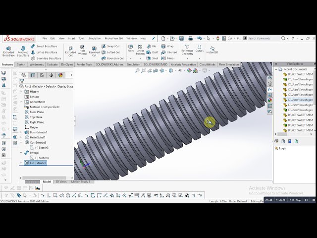 فیلم آموزشی: نحوه طراحی نخ Acme در Solidworks