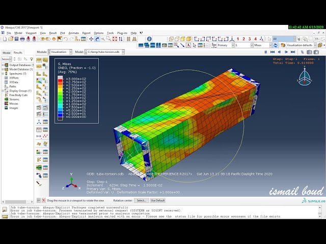 فیلم آموزشی: abaqus explicit: پیچ خوردگی لوله توخالی مربعی