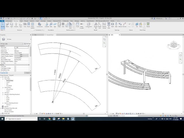 فیلم آموزشی: تمرین Revit (روز 212) - تیرها را زیر سطح شیب دار منحنی قرار دهید با زیرنویس فارسی