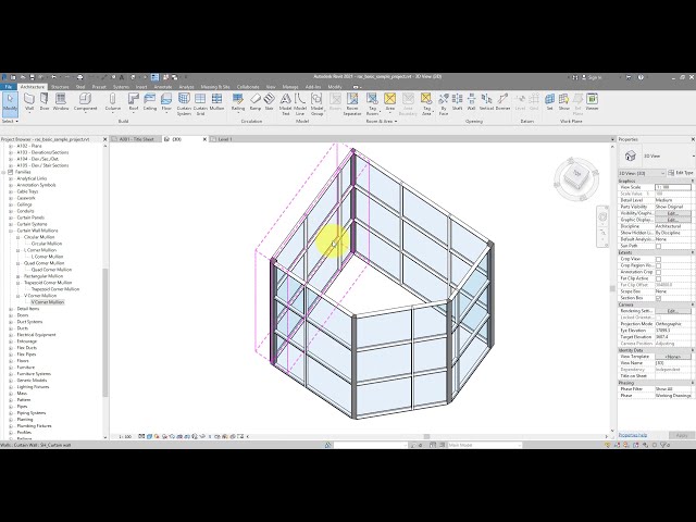 فیلم آموزشی: Revit Snippets: نحوه ایجاد مولیون های گوشه دیوار پرده با زیرنویس فارسی