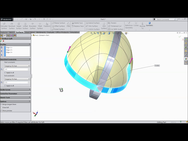 فیلم آموزشی: آموزش Solidworks | کلاه ایمنی اسکچ فوتبال در Solidworks (روکش پیشرفته) با زیرنویس فارسی