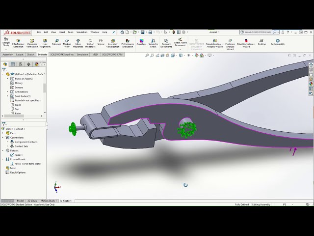 فیلم آموزشی: شبیه سازی SOLIDWORKS - تجزیه و تحلیل المان محدود تماس ایستا با زیرنویس فارسی