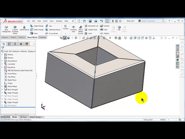 فیلم آموزشی: 151 آموزش ورق فلزی SolidWorks: موقعیت فلنج لبه، ضخامت ادغام، لبه به فلنج میتر با زیرنویس فارسی