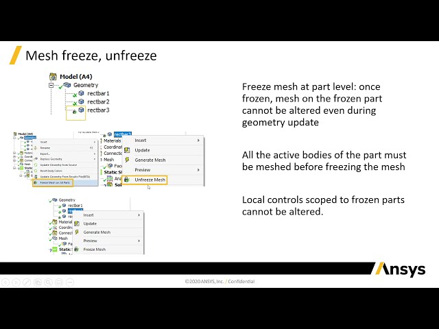 فیلم آموزشی: به روز رسانی Ansys 2021 R2 Structures - Meshing: Mesh Freeze (بخش 3 از 4) با زیرنویس فارسی