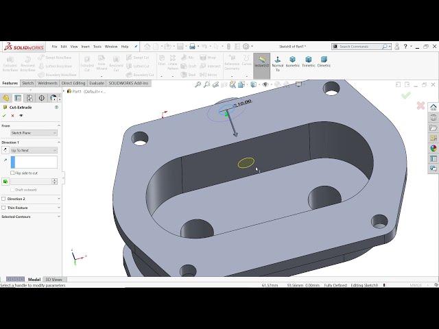 فیلم آموزشی: آموزش Solidworks تمرین 152 Extrude Boss, Extrude Cut, Filet, Mirror