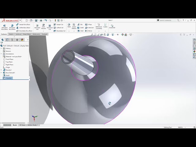 فیلم آموزشی: SolidWorks Tutorial Sphere and Extrude Cone