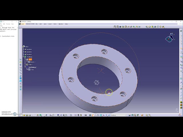 فیلم آموزشی: CATIA V5 Tutorial-5 HOLE and Circular Pattern