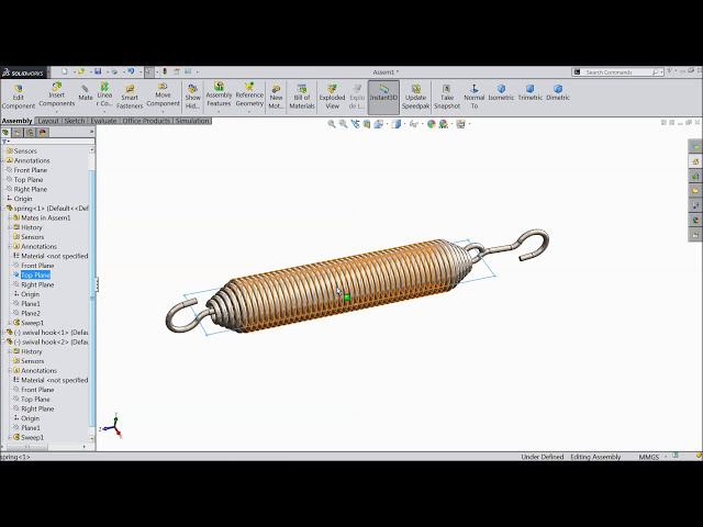 فیلم آموزشی: آموزش Solidworks | طرح فنر با قلاب چرخشی در solidworks با زیرنویس فارسی