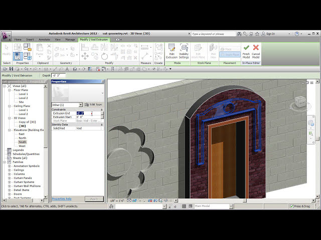 فیلم آموزشی: REVIT ARCH 2012 Geometry 06 CUT Geometry VOID EXTRUSION 2 با زیرنویس فارسی