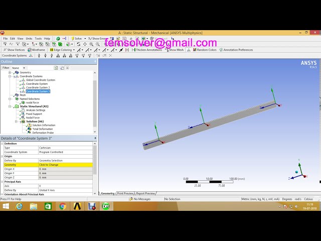 فیلم آموزشی: نیرو و جابجایی در نقطه مورد نظر در میز کار ANSYS