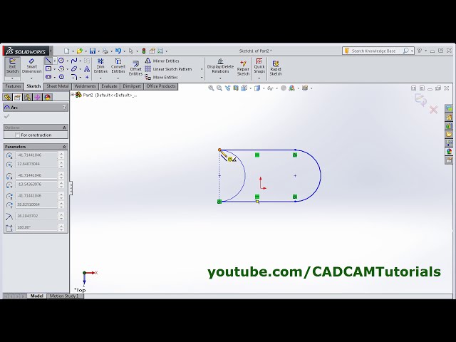 فیلم آموزشی: SolidWorks Line to Arc | نحوه تغییر Line به Arc در SolidWorks