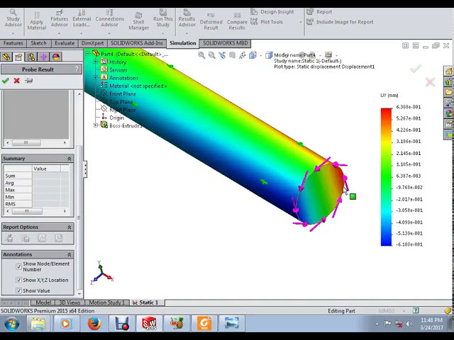 فیلم آموزشی: آموزش شبیه سازی Solidworks 5; تحلیل پیچشی یک شفت دایره ای با زیرنویس فارسی