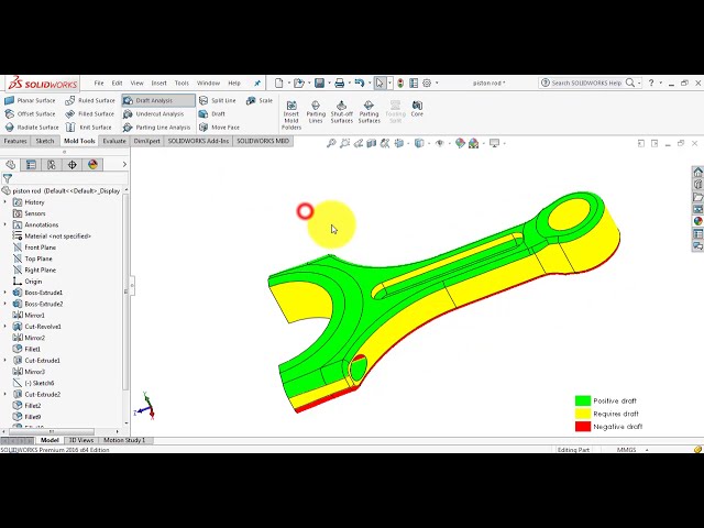 فیلم آموزشی: ⚡ آموزش SOLIDWORKS || ابزار قالب || تجزیه و تحلیل پیش نویس برای طراحی قالب.