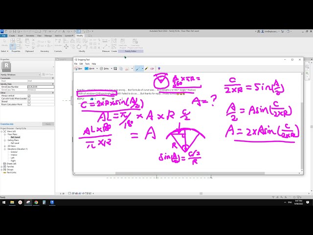 فیلم آموزشی: تمرین Revit (روز 870) - از طول قوس یا طول آکورد برای کنترل اندازه پنجره که در 846 انجام دادیم استفاده کنید با زیرنویس فارسی