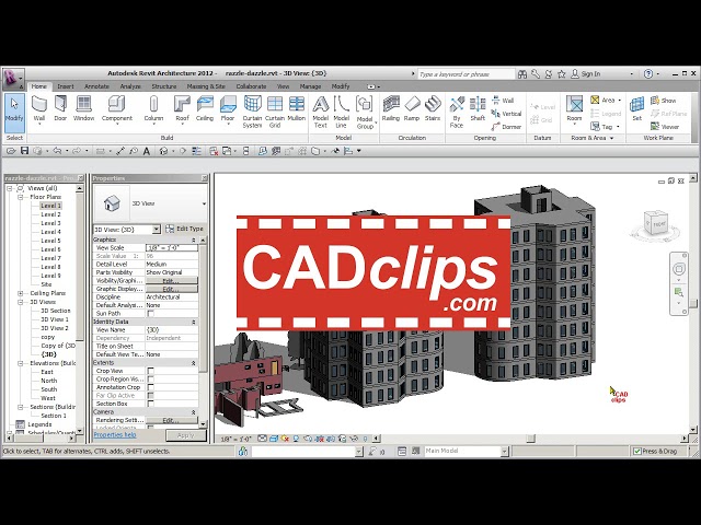 فیلم آموزشی: REVIT ARCH 2012 MODIFY 15 MIRROR کل ساختمان با زیرنویس فارسی