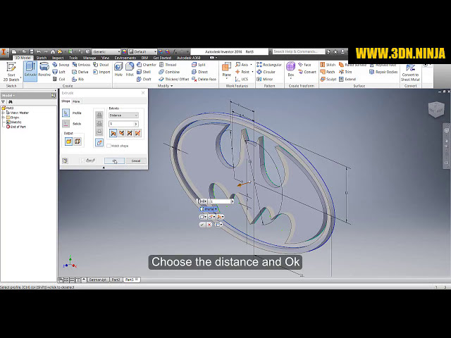 فیلم آموزشی: ✅ Autodesk Inventor - Batman Logo - Part 2/2