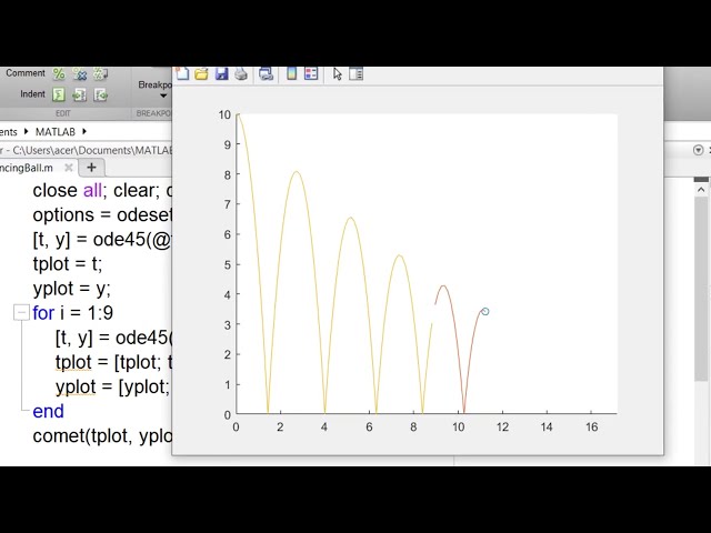 فیلم آموزشی: پروژه Bouncing Ball - عملکرد رویداد ODE #MATLAB با زیرنویس فارسی