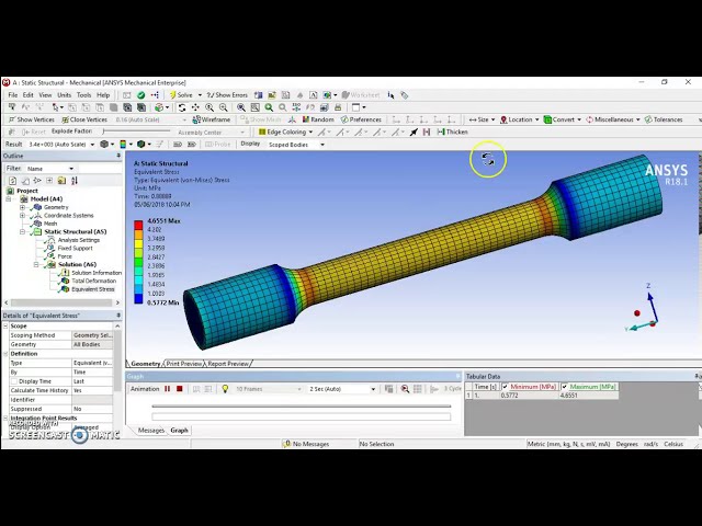 فیلم آموزشی: تجزیه و تحلیل نمونه تست کشش در میز کار ANSYS