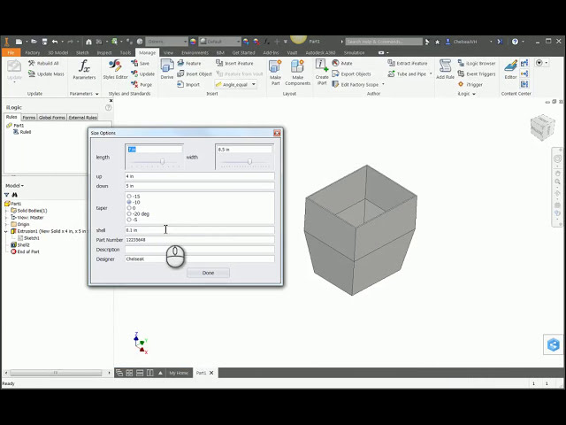 فیلم آموزشی: نکته مخترع Autodesk: پارامترها و فرم اصلی برای الگوهای قطعه با زیرنویس فارسی