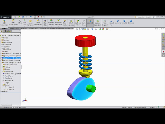 فیلم آموزشی: آموزش مطالعه حرکت solidworks | بادامک و فالوور با زیرنویس فارسی