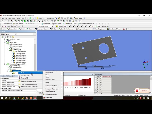 فیلم آموزشی: ANSYS| پاسخ فرکانس| پاسخ هارمونیک| تحلیل مودال| ارتعاش| آموزش 32