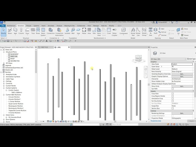 فیلم آموزشی: ساختار REVIT 2023: درس 9 - اضافه کردن و اصلاح ستون های ساختاری با زیرنویس فارسی