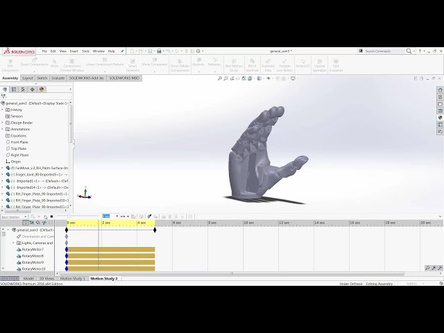 فیلم آموزشی: Solidworks Simulation Motion - دست مصنوعی