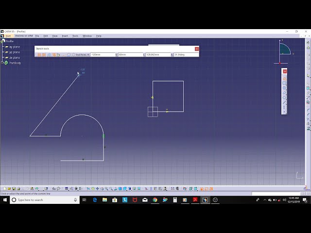 فیلم آموزشی: 8. Sketcher Profile CATIA V5: Profile- Line- Tangent Arc- Three Point Arc