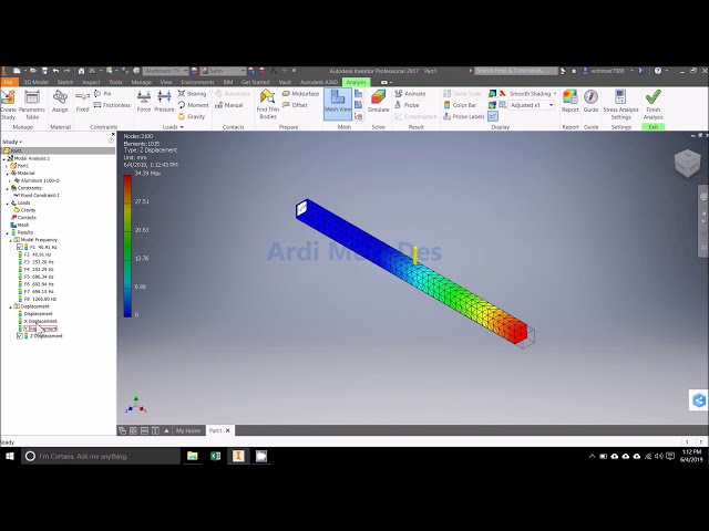 فیلم آموزشی: آموزش Autodesk Inventor - شبیه سازی تحلیل فرکانس مودال با بار گرانشی با زیرنویس فارسی