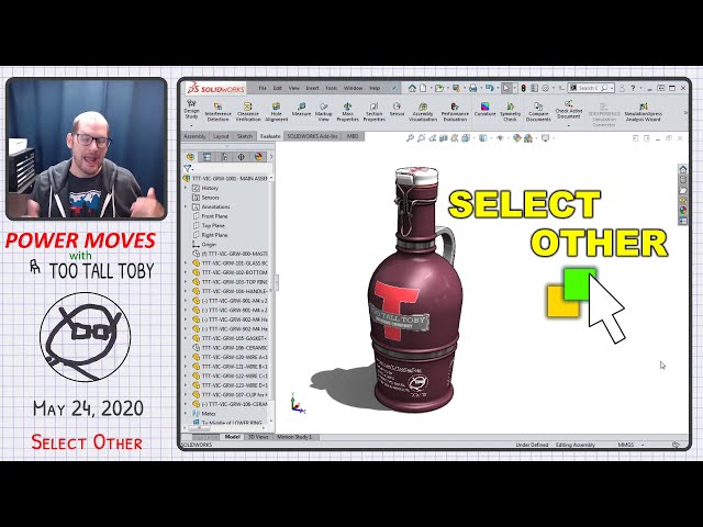 فیلم آموزشی: POWER MOVES - 24 مه 2020 - استفاده از SELECT OTHER در SOLIDWORKS با زیرنویس فارسی