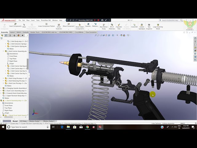 فیلم آموزشی: طراحی تفنگ در Solidworks با فایل یا طراحی AR15 در Solidworks with Files