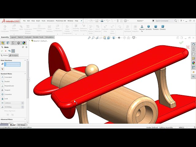 فیلم آموزشی: آموزش SolidWorks هواپیمای اسباب بازی چوبی 17.Assembly با زیرنویس فارسی