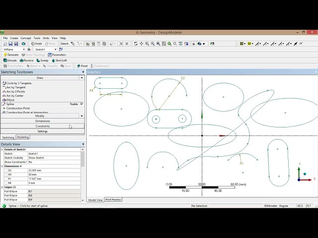 فیلم آموزشی: ANSYS- Design Modeler Tutorial-6- Spline-Oval-Arc and Ellipse
