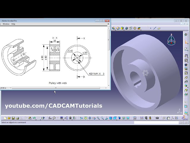 فیلم آموزشی: تمرینات دوره آموزشی CATIA برای مبتدیان - 8 | طراحی‌های تمرینی CATIA برای ابزار شفت با زیرنویس فارسی