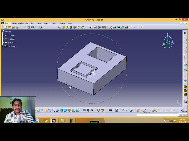 فیلم آموزشی: نحوه استفاده از دستور pocket در catia | سومن آقا