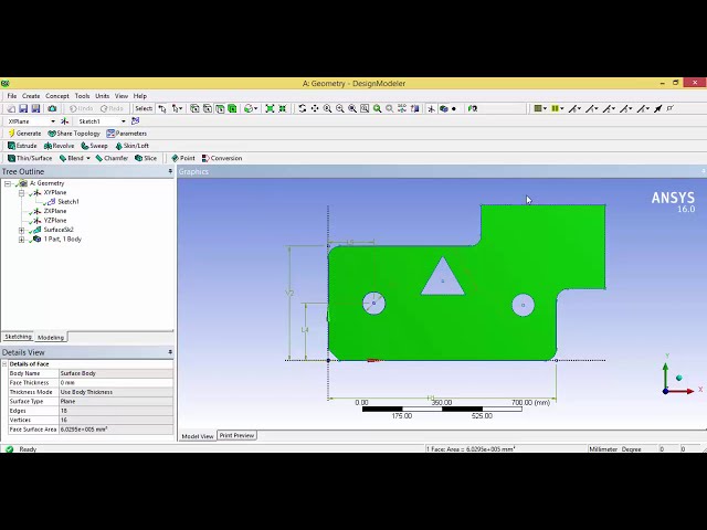 فیلم آموزشی: نحوه ایجاد هندسه دو بعدی برای تجزیه و تحلیل در Ansys Workbench