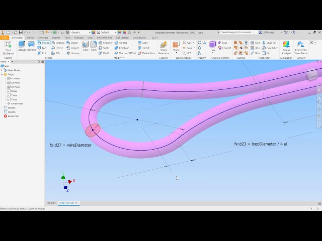 فیلم آموزشی: Autodesk Inventor Sweep Profile Constrained to Path با زیرنویس فارسی