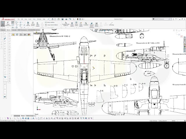 فیلم آموزشی: WW-109 Fighter Plane Part 1 - SolidWorks 2020 Training - Surfaces با زیرنویس فارسی