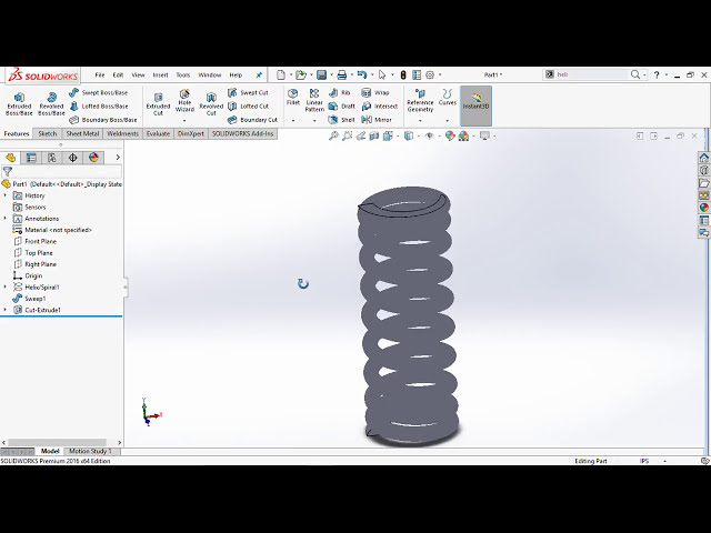 فیلم آموزشی: فنر حلزونی با انتهای بسته با استفاده از Solidworks