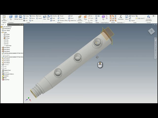فیلم آموزشی: Autodesk Inventor - از جامدات وارداتی برای ساختن قسمت نهایی استفاده کنید (قسمت 2) با زیرنویس فارسی