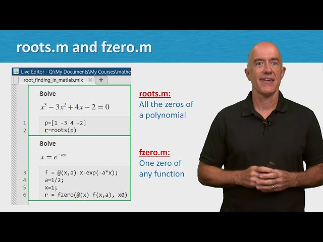 فیلم آموزشی: ریشه یابی در متلب | سخنرانی 20 | روش های عددی برای مهندسی با زیرنویس فارسی